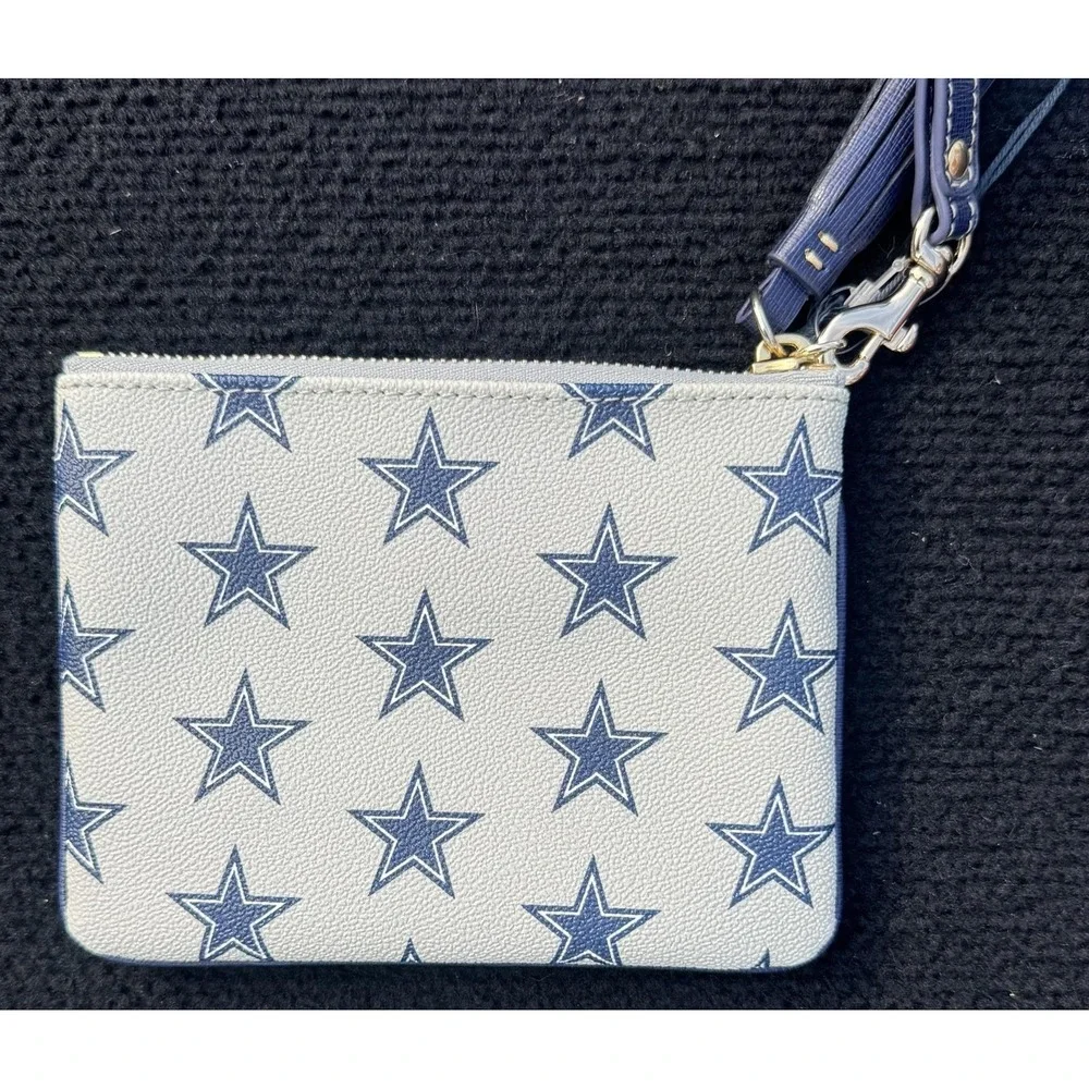Dooney & Bourke NFL Dallas Cowboys Slim Wristlet Wallet NWT Gray Blue